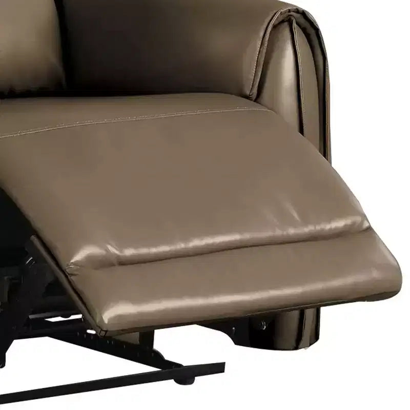 Fauteuil inclinable électrique Royal Hampton, similicuir marron clair, accoudoirs profilés