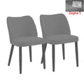 2PCS Linen Upholstered Dining Chairs - Heart-Shaped Back & Solid Wood Legs for Dining Room