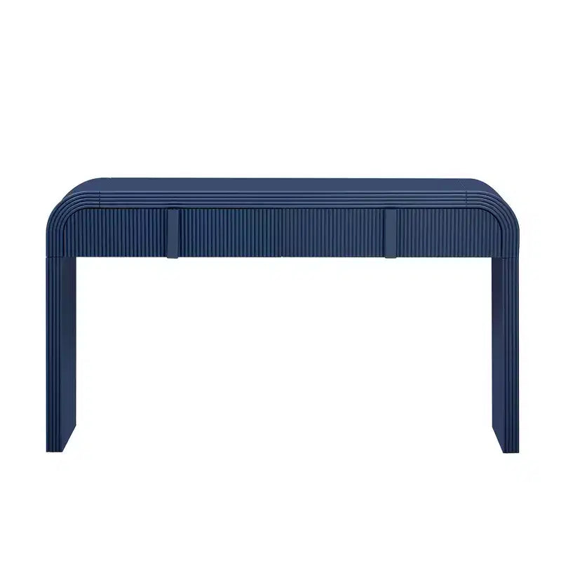 Clihome Table Console Moderne avec 2 Tiroirs de Rangement, Table d'Entrée Cannelée avec Silhouette Arrondie pour Couloir, Salon et Hall d'Entrée