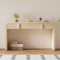 Clihome Table Console Moderne avec 2 Tiroirs de Rangement, Table d'Entrée Cannelée avec Silhouette Arrondie pour Couloir, Salon et Hall d'Entrée