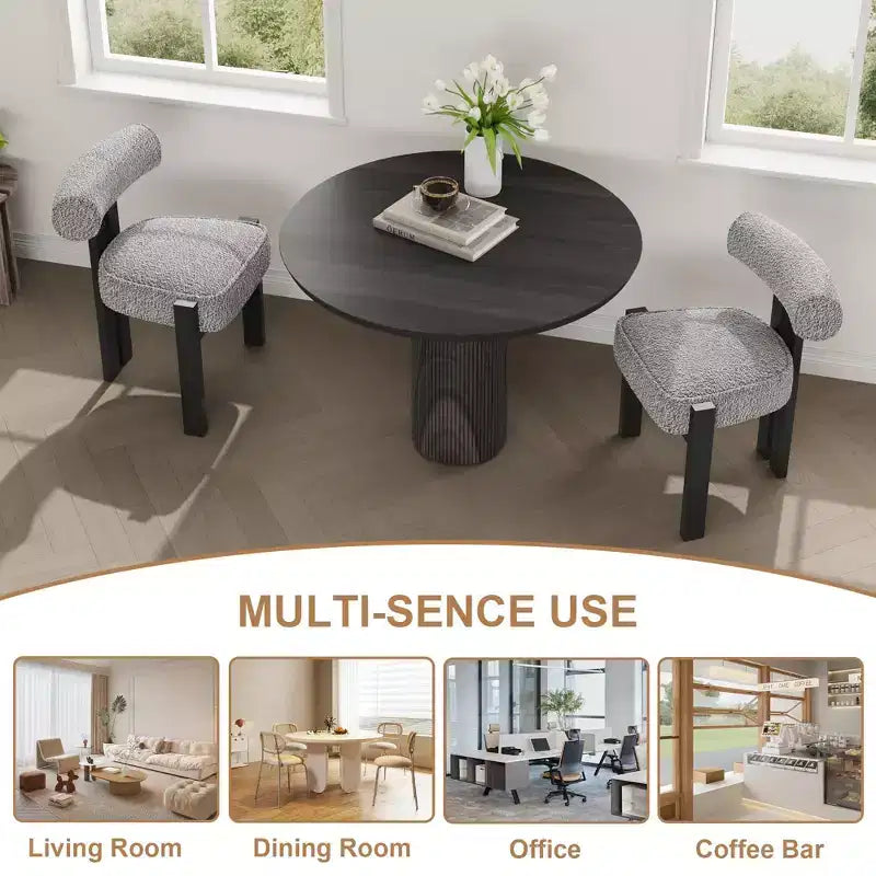 COZONY Chaises de salle à manger rembourrées, lot de 4/6/8, chaises de salle à manger modernes avec dossier incurvé ergonomique, pieds en bois d'hévéa