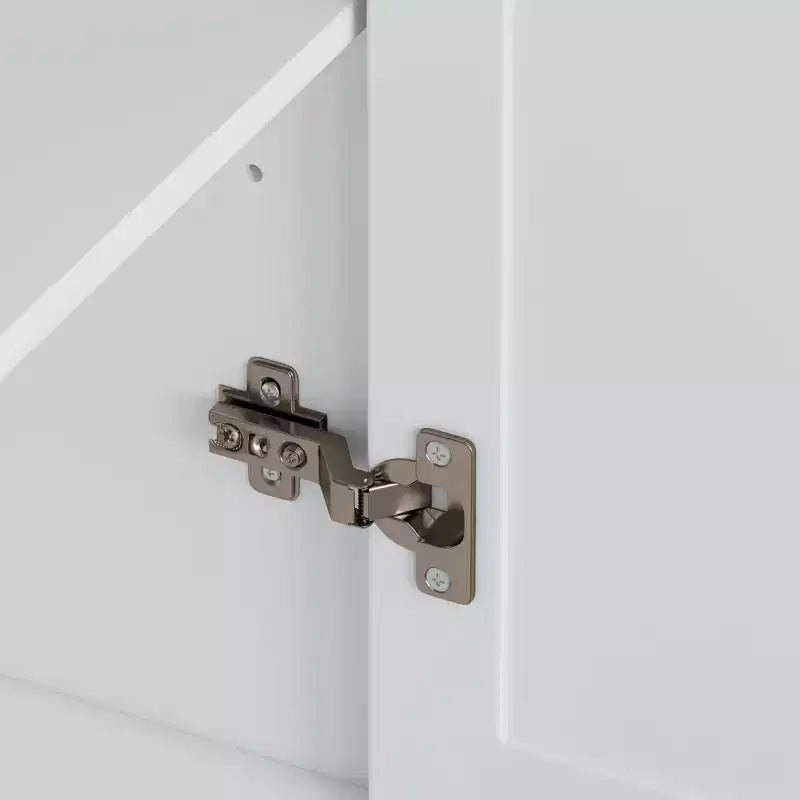 FAMYYT Chariot d'îlot de cuisine 42,9 cm avec plateau en bois d'hévéa massif blanc, 1 meuble à 2 portes et 2 tiroirs