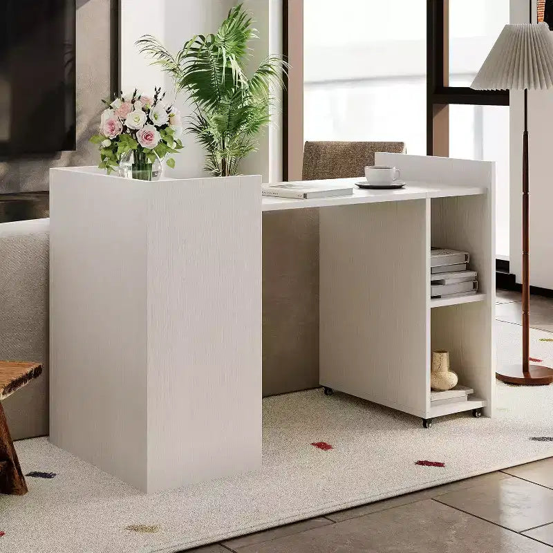 Bureau d'ordinateur pliant compact avec tiroir et étagères de rangement, petit bureau de télétravail pour l'étude, le jeu, la chambre d'étudiant et l'appartement