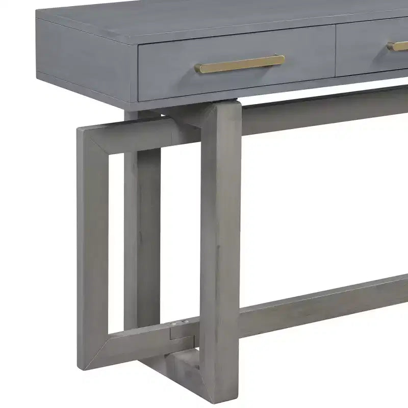 Console moderne avec 3 tiroirs – Noir / Gris / Blanc – 145 cm de large