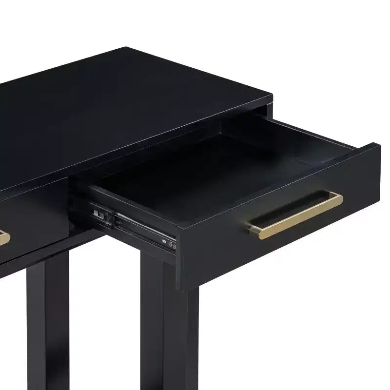 Console moderne avec 3 tiroirs – Noir / Gris / Blanc – 145 cm de large