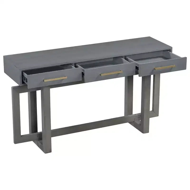 Console moderne avec 3 tiroirs – Noir / Gris / Blanc – 145 cm de large