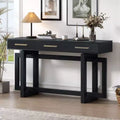 Console moderne avec 3 tiroirs – Noir / Gris / Blanc – 145 cm de large