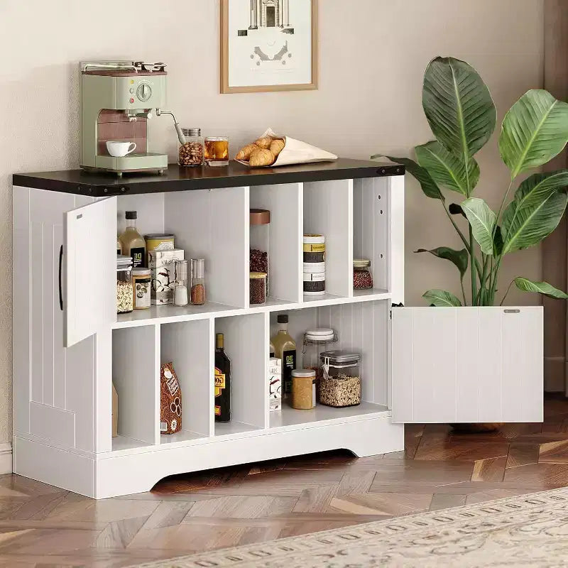 Meuble de rangement pour disques vinyles en bois de ferme avec portes de grange et rangement pour vinyles, support de platine vinyle moderne du milieu du siècle pour salon
