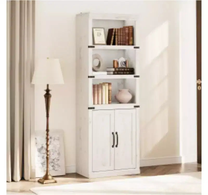 Retro 2-Door Bookcase, PB & MDF Construction, 62cm Width,