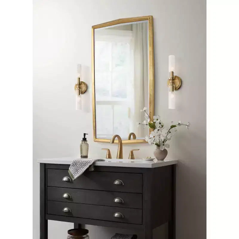Miroir Mural Biseauté Uttermost Saratoga 24x40 avec Cadre Doré Chaud