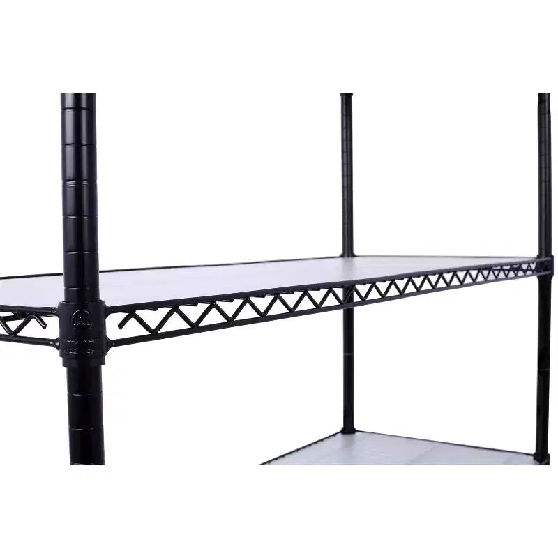 Étagère métallique robuste noire à 6 niveaux avec roulettes, 213 cm (H) x 122 cm (l)