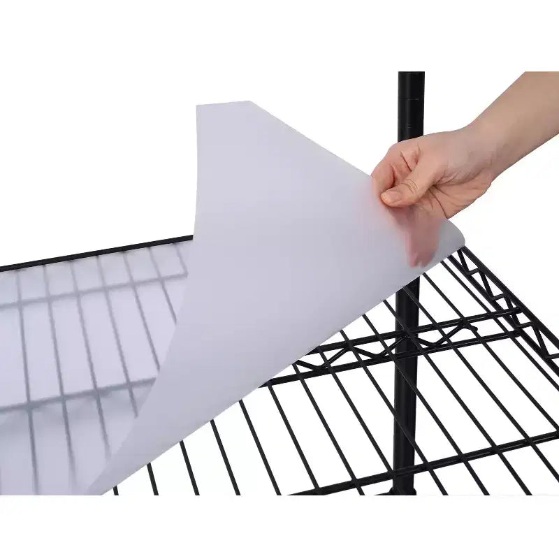Étagère métallique robuste noire à 6 niveaux avec roulettes, 213 cm (H) x 122 cm (l)