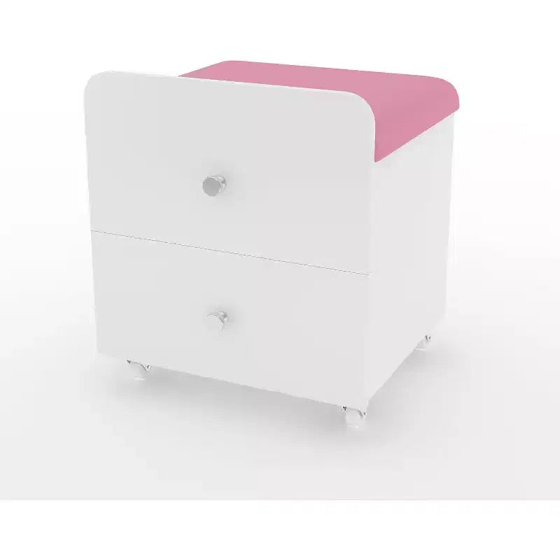 Tabouret de Coiffeuse avec Tiroir de Rangement et Roues Verrouillables, Chaise de Maquillage Carrée Rembourrée et Table d'Appoint pour Chambre, Salon ou Coiffeuse