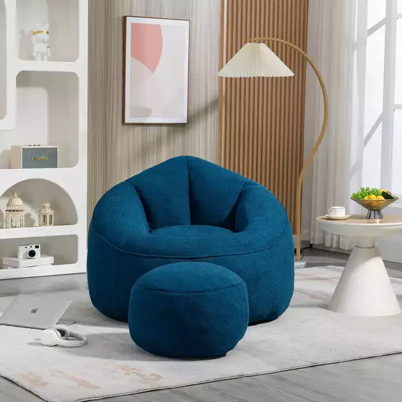 Pouf en fausse fourrure en forme de fleur – 1 place