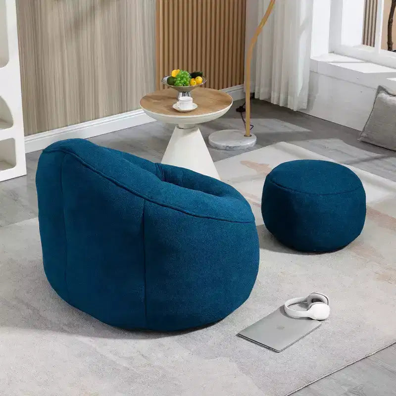Pouf en fausse fourrure en forme de fleur – 1 place