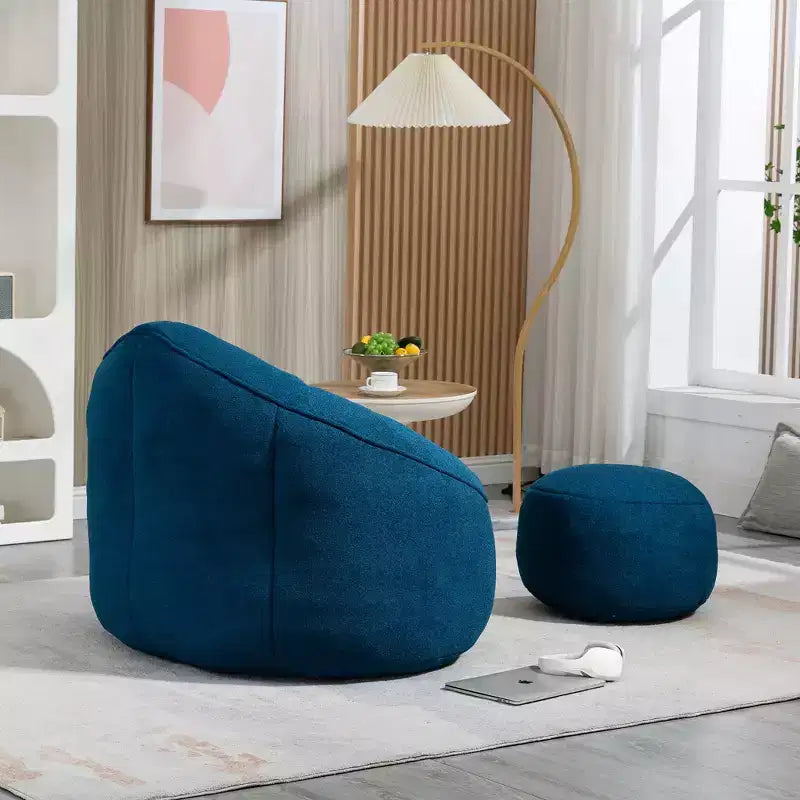 Pouf en fausse fourrure en forme de fleur – 1 place