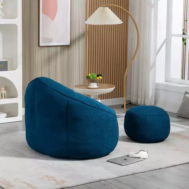 Pouf en fausse fourrure en forme de fleur – 1 place