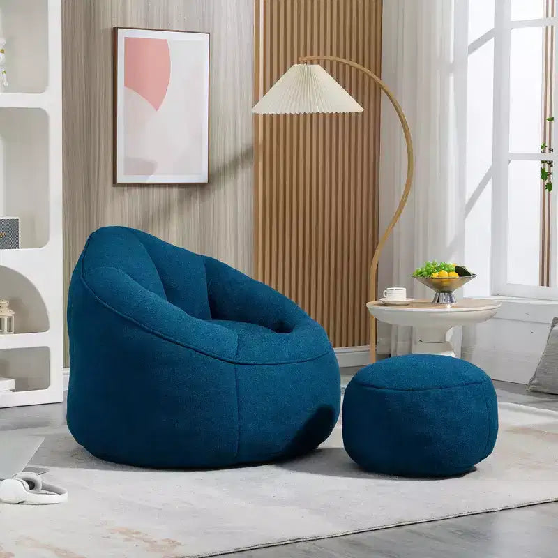 Pouf en fausse fourrure en forme de fleur – 1 place