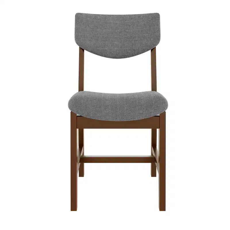 Chaise de salle à manger GDFStudio Dalton en bois 4 pièces avec coussin rembourré gris