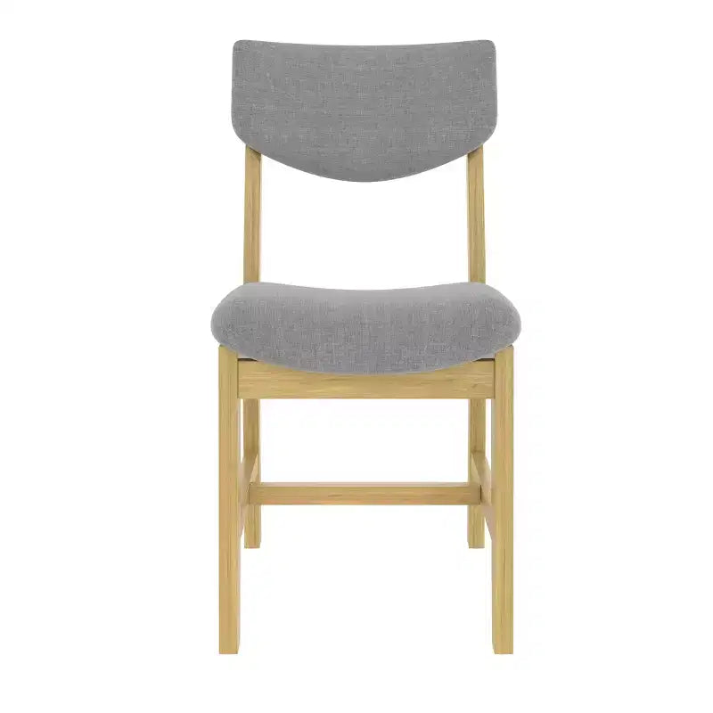 Chaise de salle à manger GDFStudio Dalton en bois 4 pièces avec coussin rembourré gris