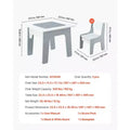 Etokfoks 4 in 1 kids activity table and 2 chairs set reversible tabletop with blackboard whiteboard block surface storage for ages 3 up