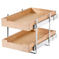 VIYET 14W21D 2-Tier Pull Out Cabinet Organizer - Soft Close, Heavy-Duty Wood Drawer