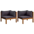 vidaXL Corner Sofas 2 pcs with Dark Gray Cushions Solid Acacia Wood - Dark Gray Corner Sofa (2 pcs)