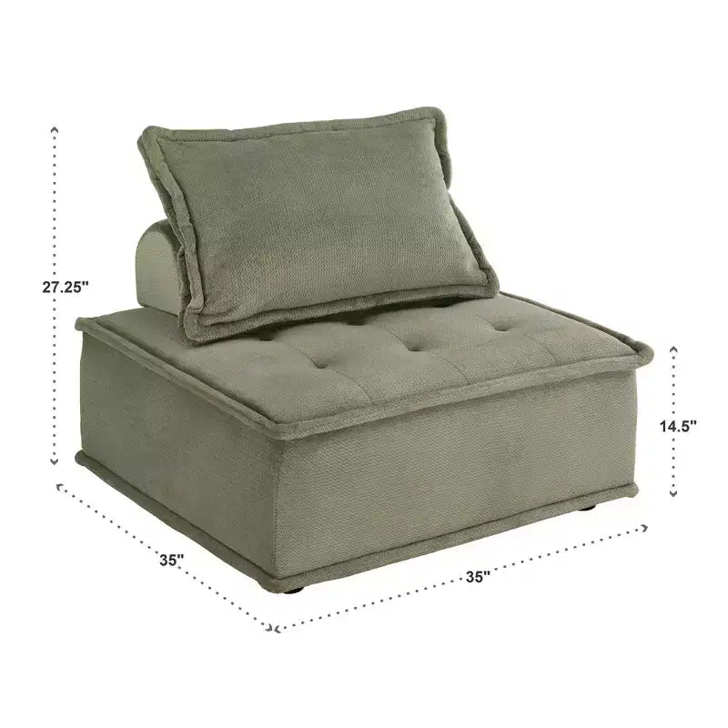 Fauteuil d'appoint modulaire capitonné Ojai Velvet - iNSPIRE Q