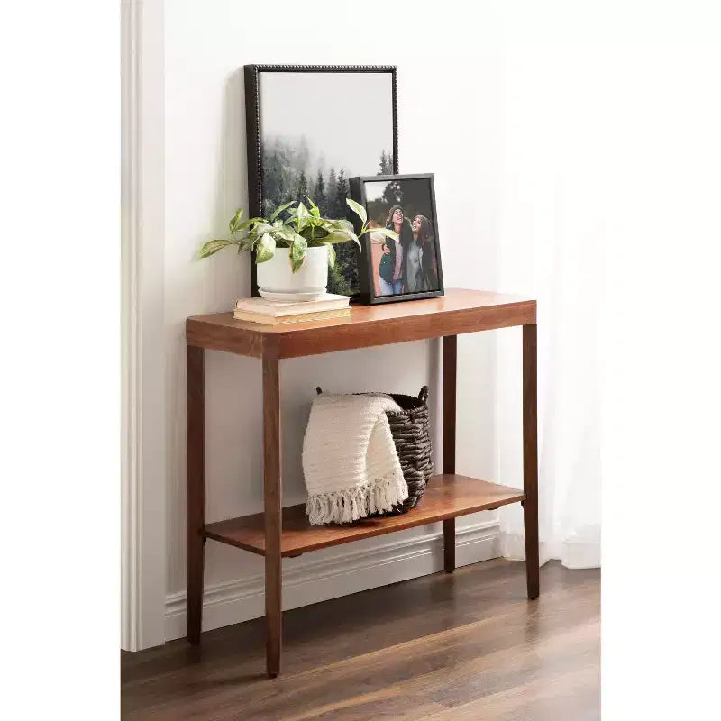 Console en bois Kate and Laurel Talcott, 36x14x33, Noyer brun