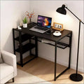 35 inch Folding Desk Writing Computer Desk with Storage Shelf for Bedroom, Home Office