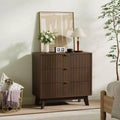 Fluted 3 Drawer Chest of Drawers - Multifunctional Buffet Sideboard for Bedroom or Living Room - Ample Storage Space, for Clothes or Entryway
