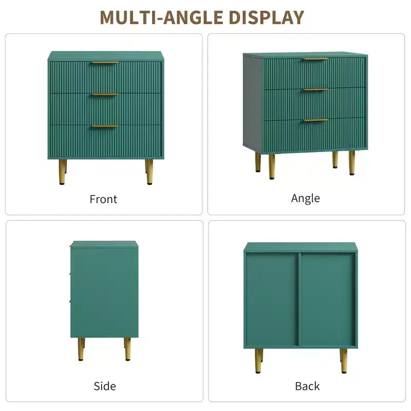 Commode de chambre à coucher moderne, commode en bois avec tiroirs de rangement et poignées et pieds en métal pour salon, entrée