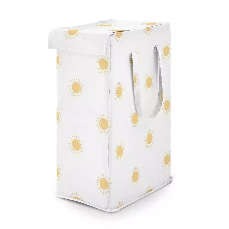Sweet Jojo Designs Boy, Girl, Unisex/Gender Neutral Foldable Laundry Hamper with Handles Boho Sun Yellow and White