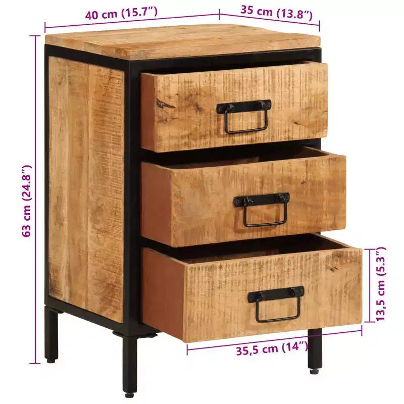 Table de chevet – Marron naturel, style traditionnel, 1 pièce