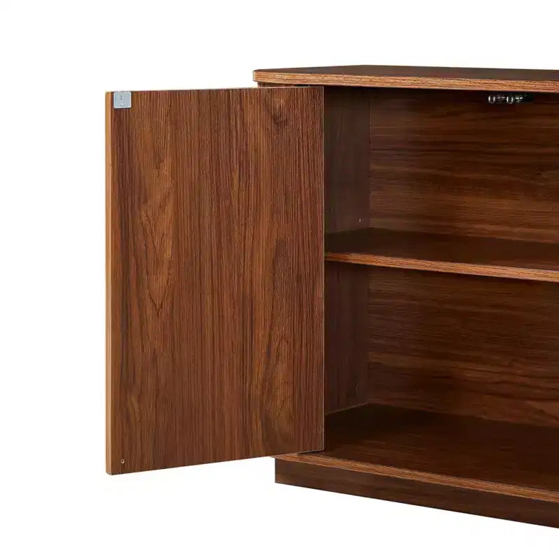 Buffet en noyer à motif ondulé, 162,5 cm (L) x 38 cm (P) x 61 cm (H)