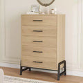 Garvee 5 Dresser for Bedroom, 50.5 in Tall Drawer with Large Storage Space, Freestanding Wooden Closet Storage Dresser Chest for Living Room, Bedroom