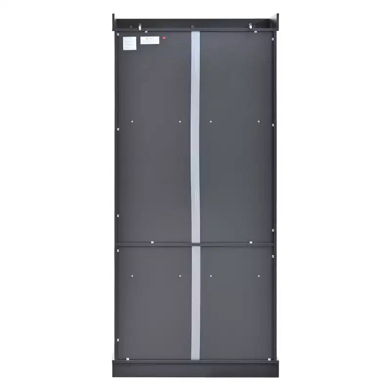 Armoire de cuisine autoportante de 195,5 cm de hauteur avec étagères réglables — Bleu / Gris / Blanc, assemblage par 1 personne
