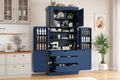 Whisen 77''H Freestanding Kitchen Storage Pantry, Large Dining Storage Cabinet Cupboard Sideboards With Door Shelves, Adjustable Shelves