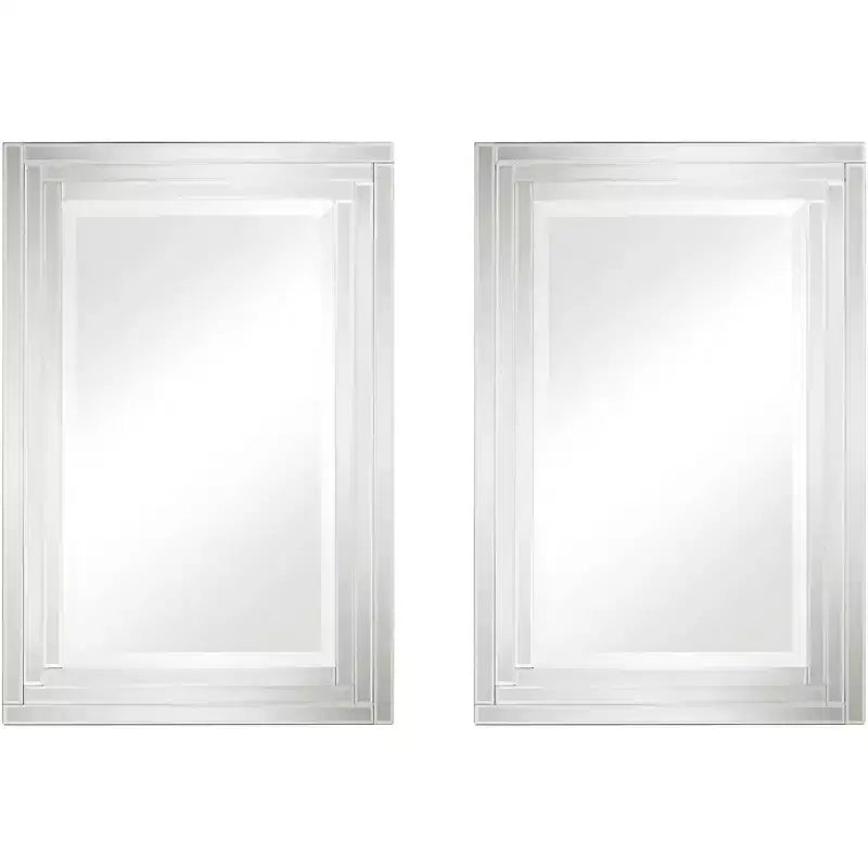Uttermost Vedi Stepped Glass 24 3/4 x 36 3/4 Wall Mirrors Set of 2