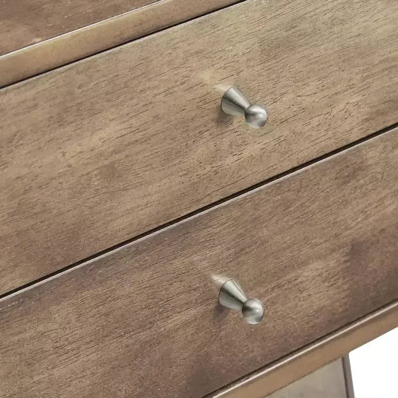 Table de chevet en bois à 2 tiroirs Martha - Gris anthracite clair - iNSPIRE Q