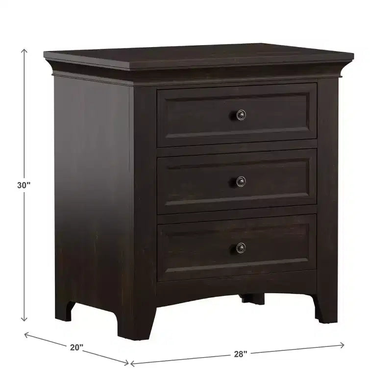 Table de chevet Martha à 3 tiroirs en bois, modulable avec station de charge - iNSPIRE Q