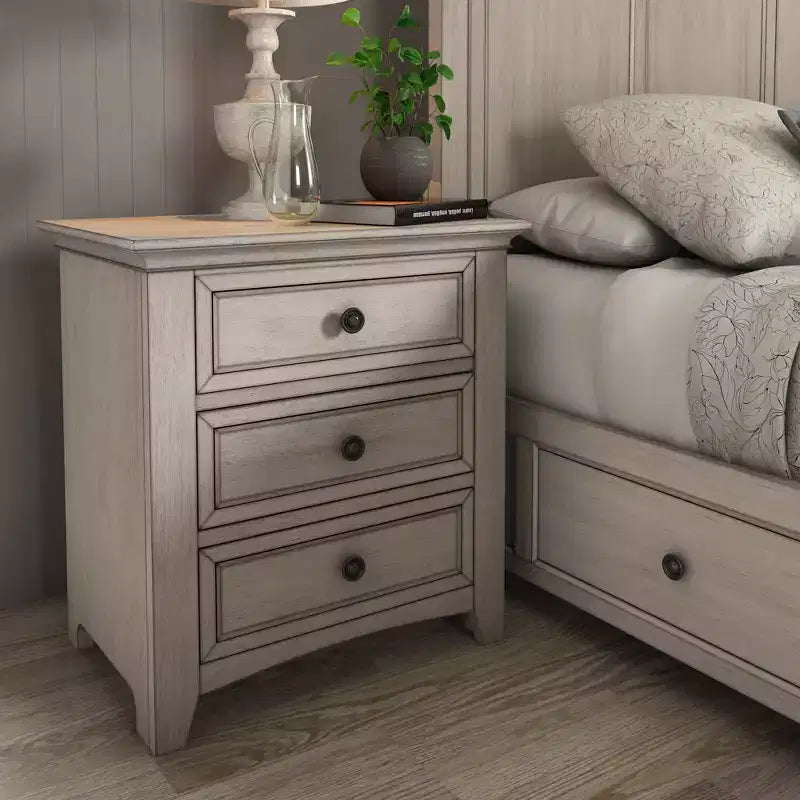 Table de chevet Martha à 3 tiroirs en bois, modulable avec station de charge - iNSPIRE Q
