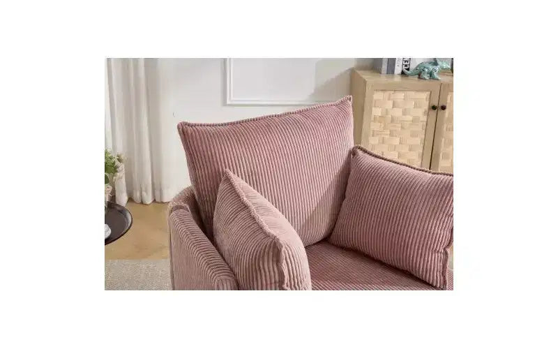 Fauteuil pivotant avec dossier incurvé et structure en bois massif, fauteuil rond rembourré pour salon, chambre, bureau.