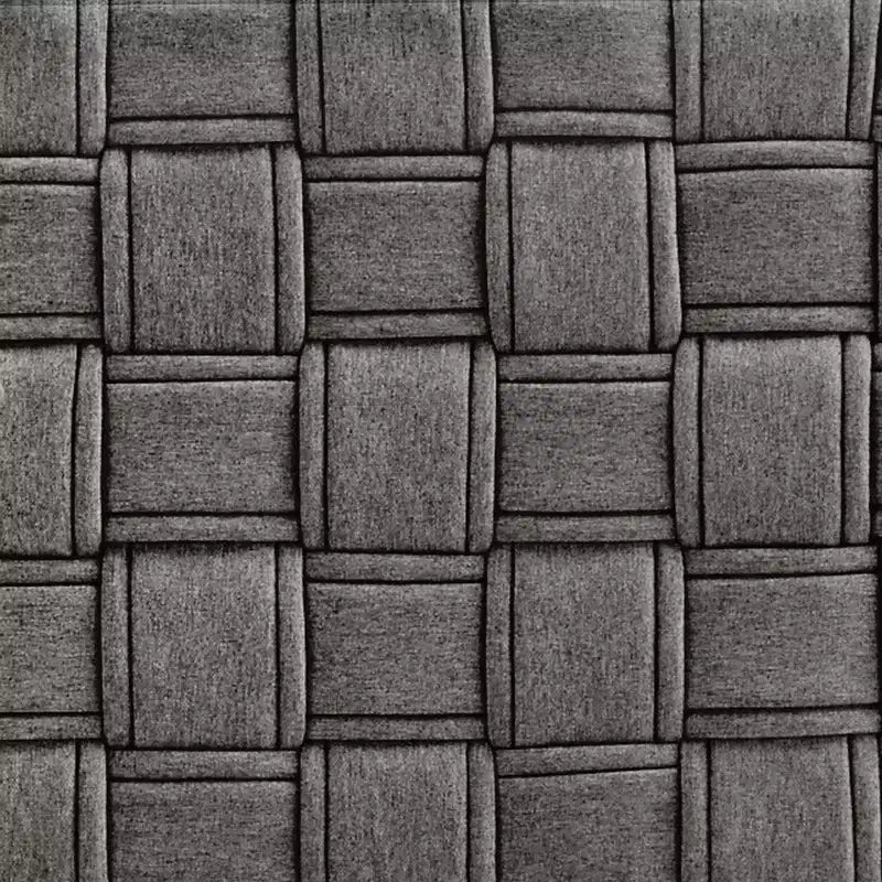 Banc Tressé Fini Noyer – Beige / Gris Foncé, 2 Places