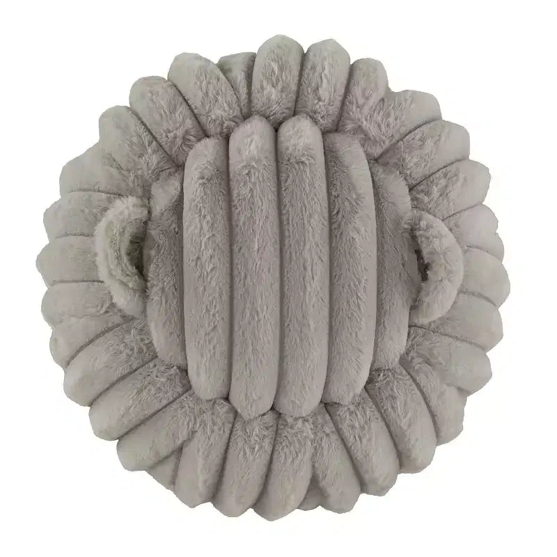 Pouf de rangement en tissu douillet Merced Plush Furry Channel - iNSPIRE Q