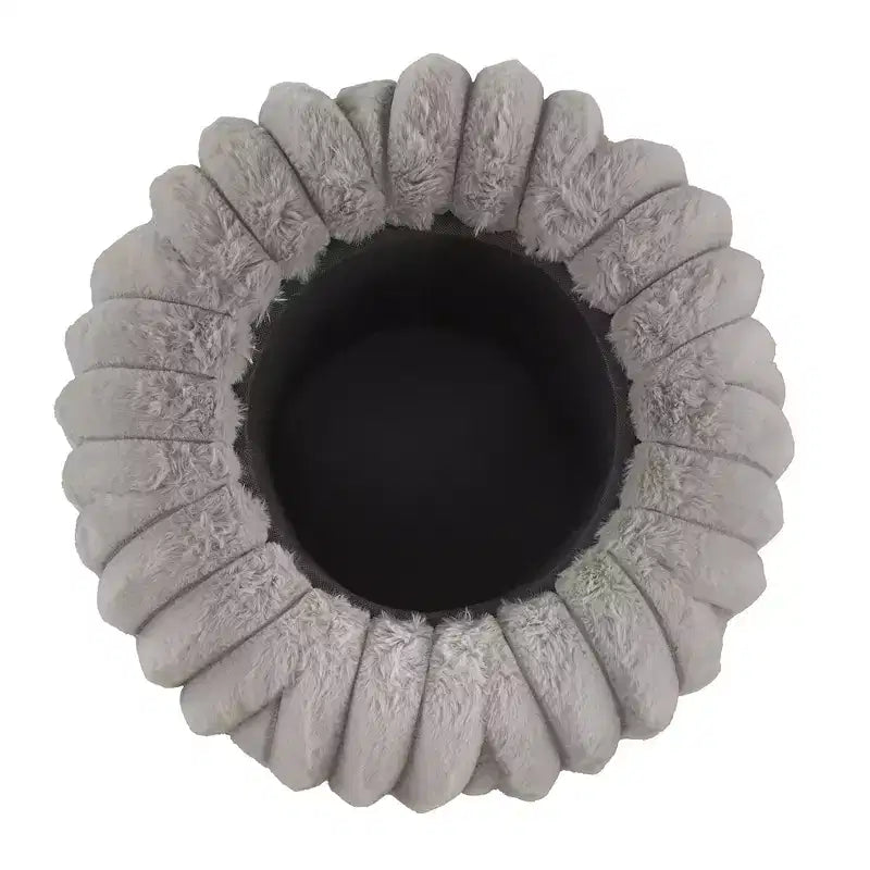 Pouf de rangement en tissu douillet Merced Plush Furry Channel - iNSPIRE Q