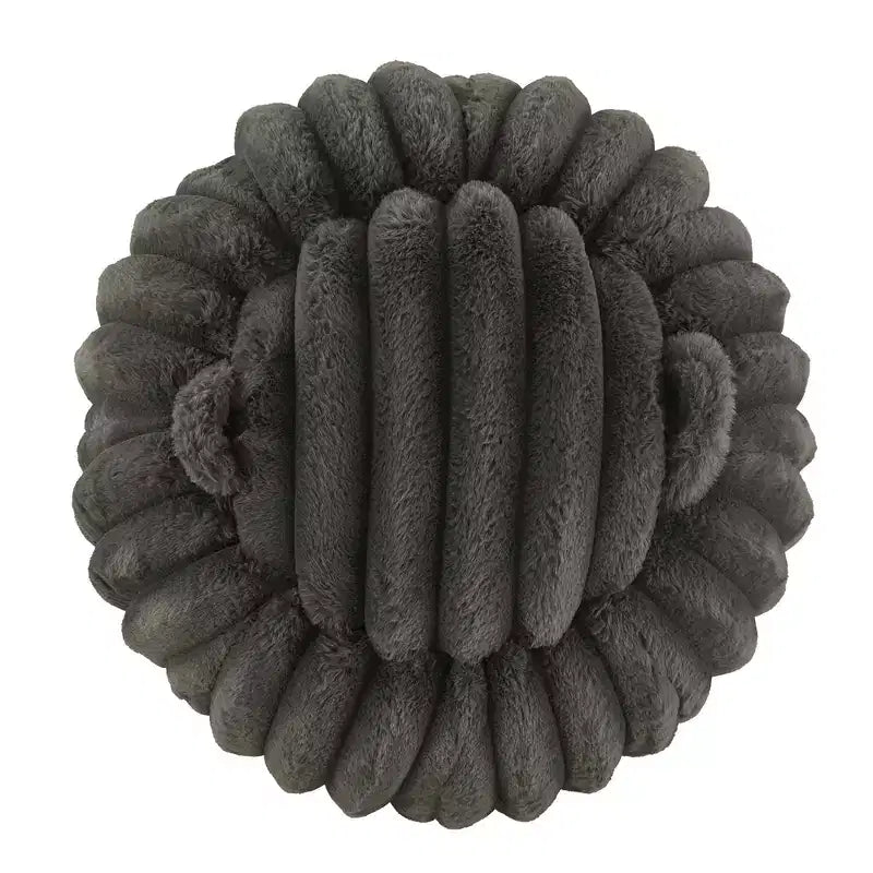 Pouf de rangement en tissu douillet Merced Plush Furry Channel - iNSPIRE Q