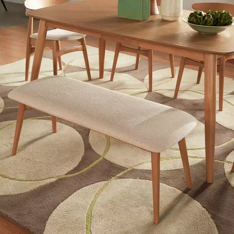 Banc de salle à manger tapissé effilé moderne du milieu du siècle Pierre - iNSPIRE Q