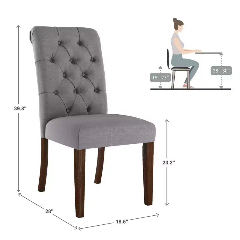 Chaises Parsons Gramercy à dossier roulé et touffeté (lot de 2) - iNSPIREQ