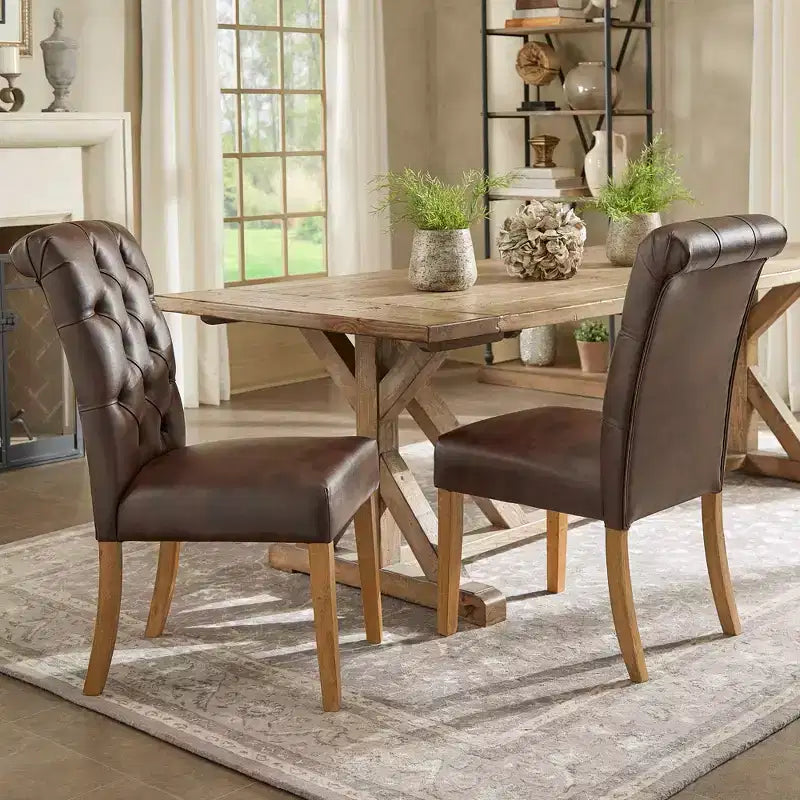 Chaises Parsons Gramercy à dossier roulé et touffeté (lot de 2) - iNSPIREQ